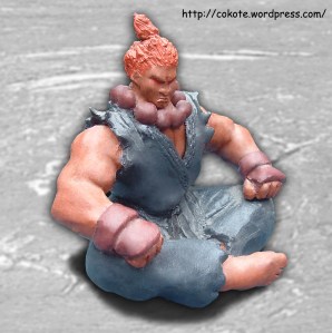 Figura de arcilla pintada con acrílicos brillantes.